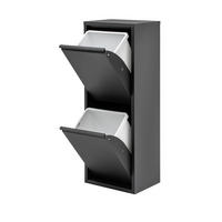 MÜLLEIMER 2 Fach Schwarz Mülltrennsystem aus Metall - Schwarz, Metall (33/92/25cm) - Gowoll