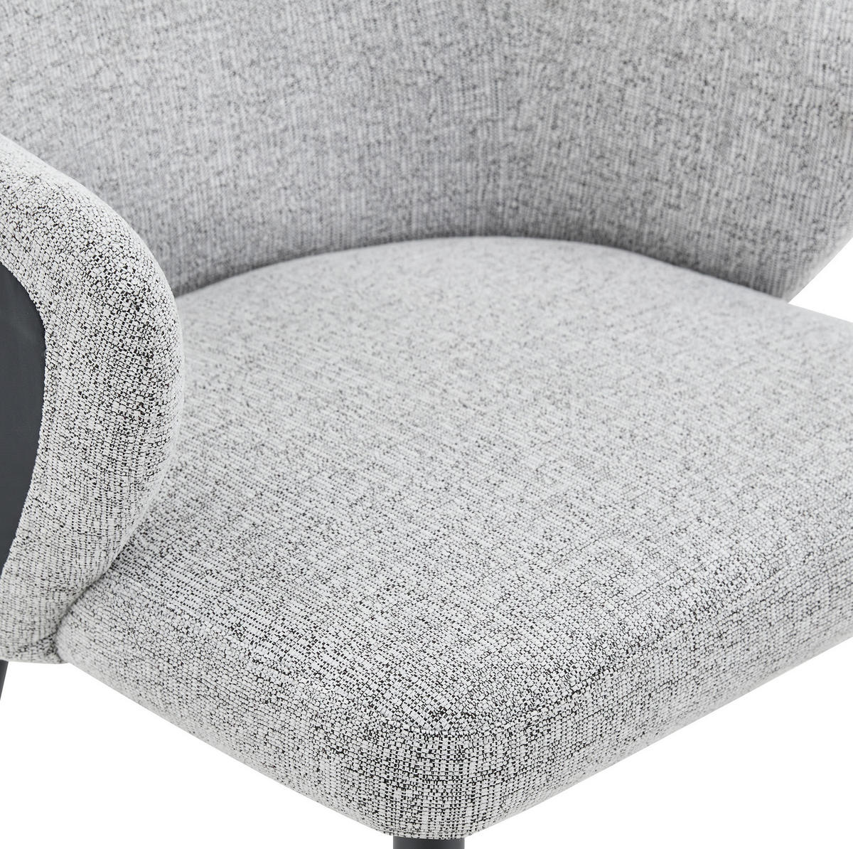 STUHL 2er-Set Esszimmer 83 cm Stoff Grau/Schwarz - Grau, Metall (56.5/83/53cm) - Meubliv