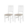 STUHL Bos 4 (2er Set) - Beige/Weiß, Holz (43/94/40cm) - Leaf Design