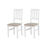 STUHL Bos 4 (2er Set) - Beige/Weiß, Holz (43/94/40cm) - Leaf Design
