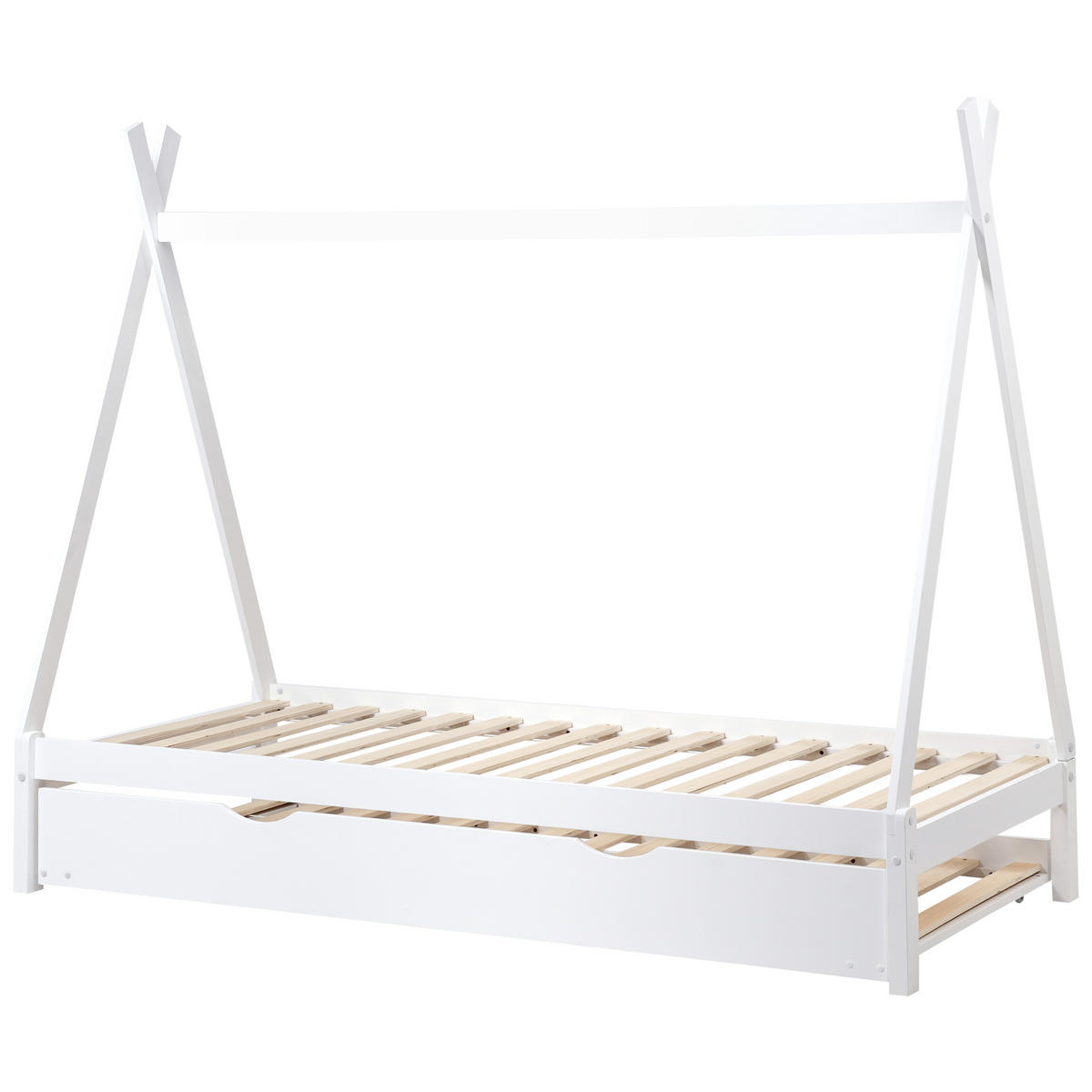 KINDERBETT 90/200 cm Weiß Talmontiers - Weiß, Holz (90/200cm) - Beliani