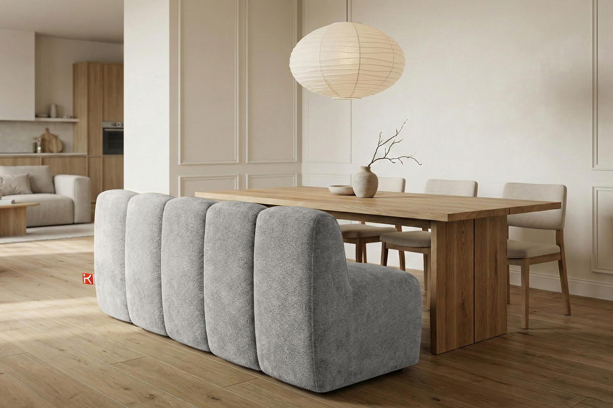 ESSZIMMERBANK BRESCO, Hellgrau - Hellgrau, Holz/Holzwerkstoff (203/80/72cm) - KONSIMO®