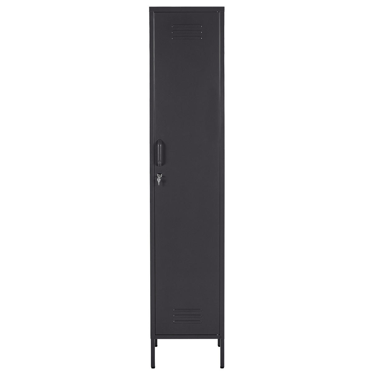 GARDEROBENSCHRANK schwarz Frome - Schwarz, Metall (38/185/50cm) - Beliani