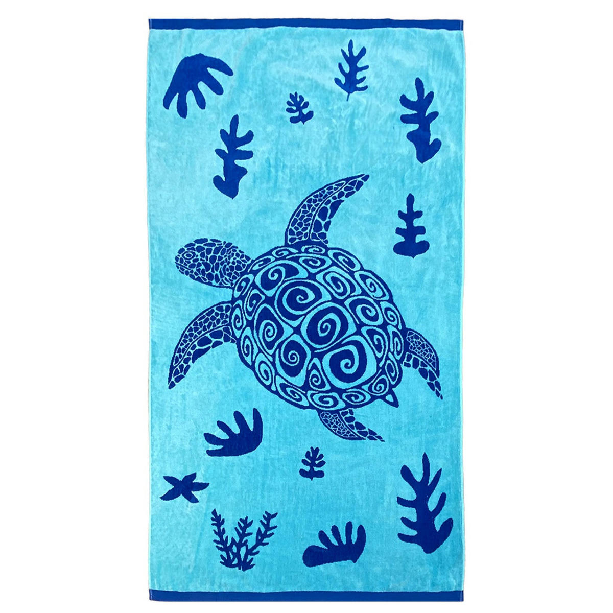 STRANDTUCH Velours-Jacquard Malari 90x170 400 g/m2 blau - Blau, Textil (90/170cm) - LE COMPTOIR DE LA PLAGE