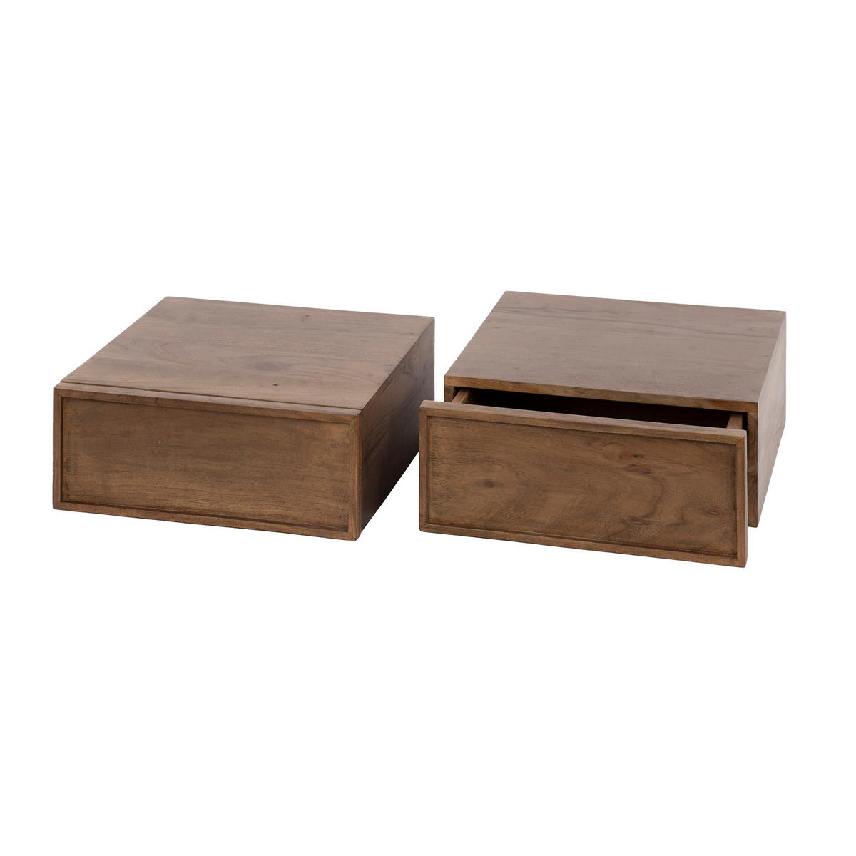 NACHTTISCH Frame - Braun - 35/35/14 cm - 2er-Set - Braun, Holz (35/14/35cm) - Hoyz Collection