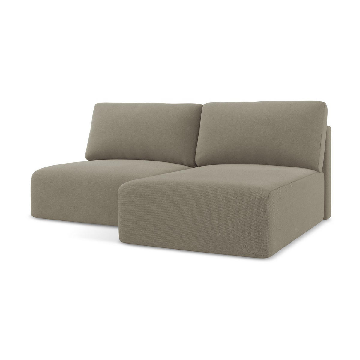 ECKSOFA mit Schlaffunktion rechts Strukturstoff Stoff Beige - Beige/Schwarz, Kunststoff/Textil (210/149cm) - LaMiaSofa