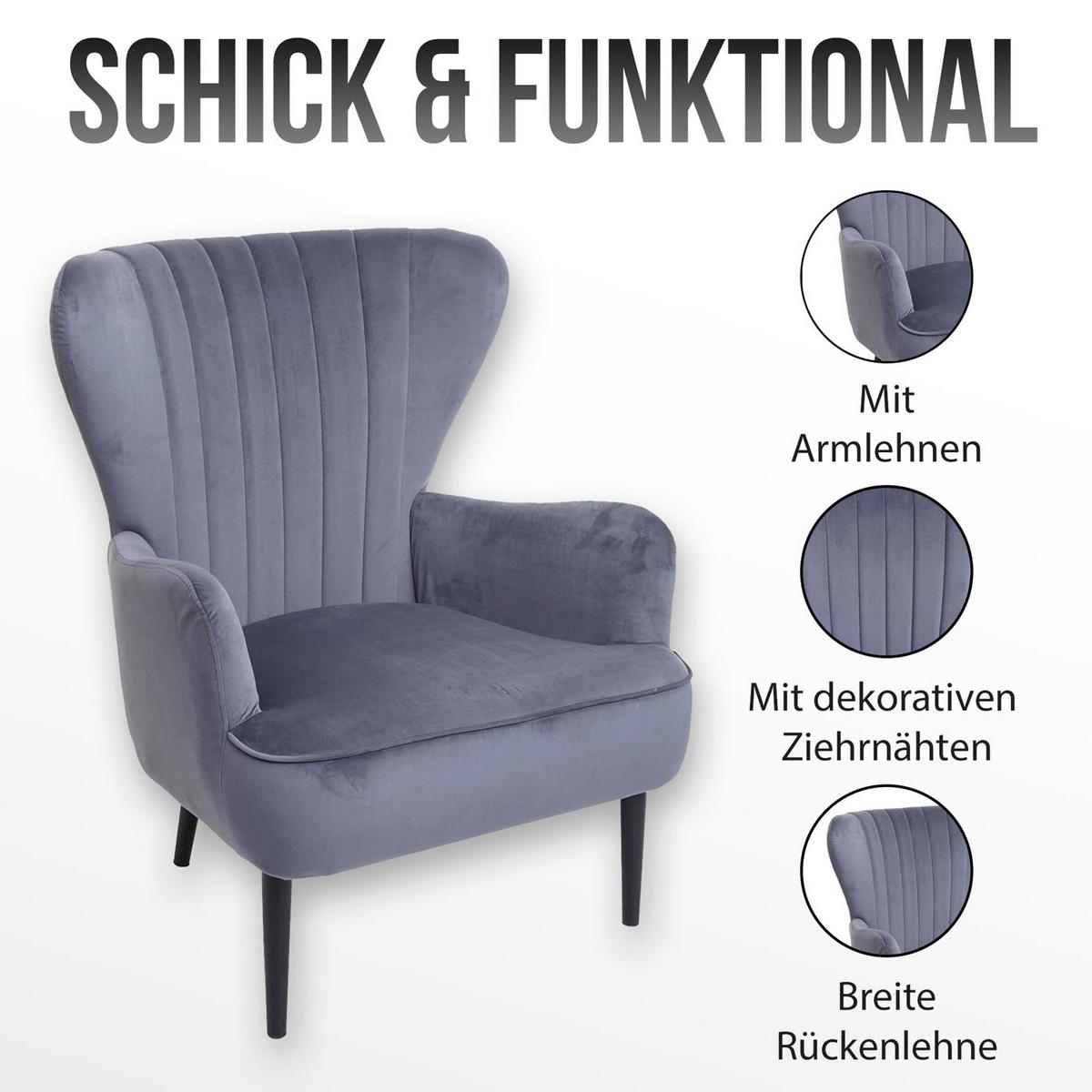 LOUNGE-SESSEL Grau - Grau, Textil (75/87/75cm) - MCW