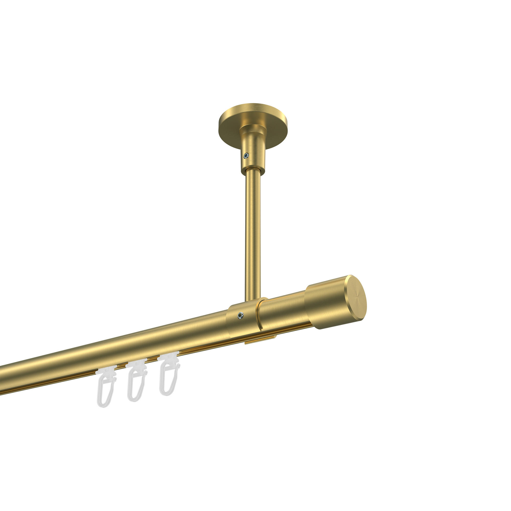INNENLAUF-GARDINENSTANGEN-SET Sonette Santo 520 cm (geteilt in 4 x 130 cm), 1-läufig, 20 mm Ø Messing-Optik - Messingfarben, Metall (520cm) - INTERDECO