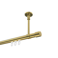 INNENLAUF-GARDINENSTANGEN-SET Sonette Santo 160 cm, 1-läufig, 20 mm Ø Messing-Optik - Messingfarben, Metall (160cm) - INTERDECO