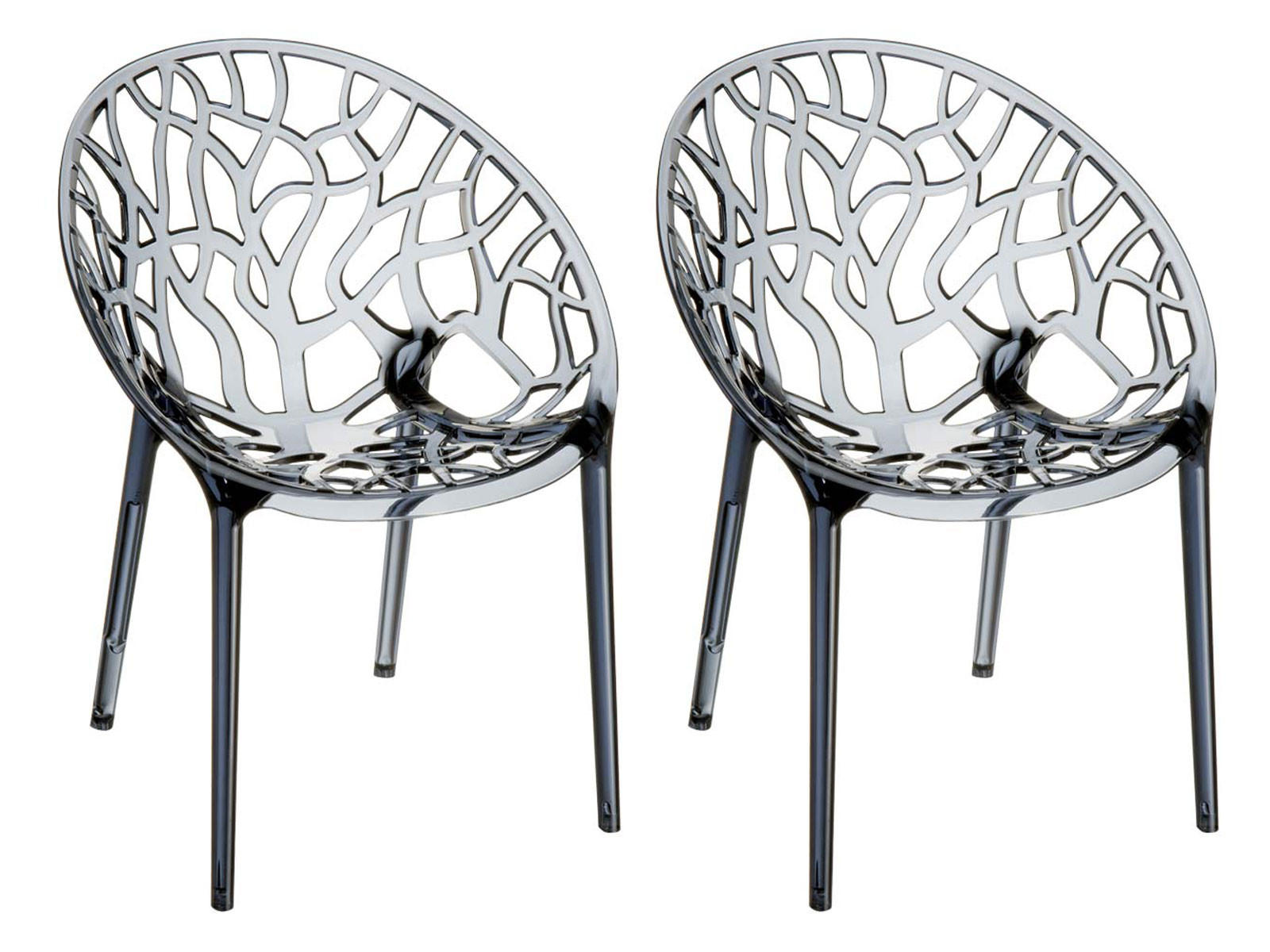 GARTENSTUHL 2er Set Kunststoff grau - Grau, Kunststoff (59/80/60cm) - CLP