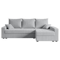 ECKSOFA mit Schlaffunktion und Bettkasten ALESIA-L 231x140x90 cm Grau Cord - Silberfarben/Grau, Holzwerkstoff/Kunststoff (231/140cm) - ALTDECOR