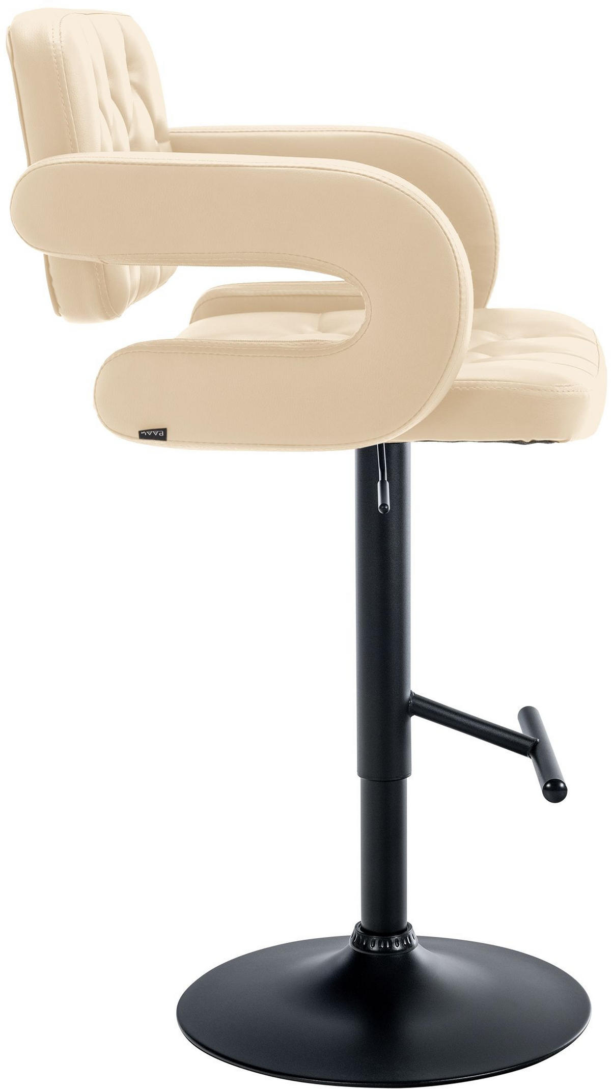 BARHOCKER Lederlook creme - Creme/Schwarz, Textil/Metall (62/103/55cm) - CLP