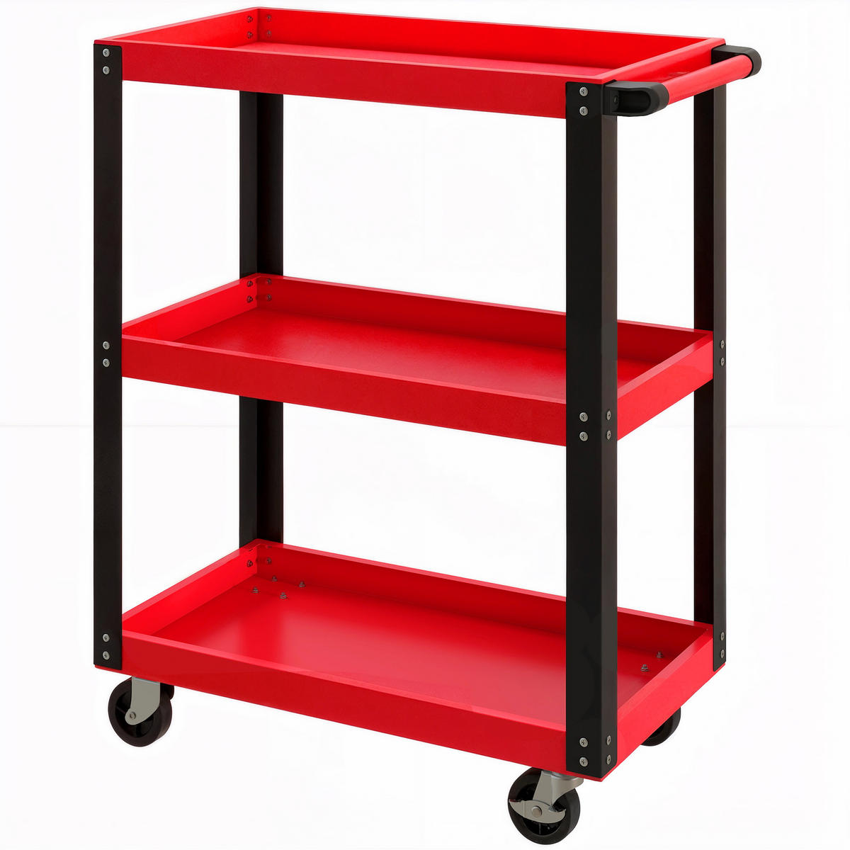 WERKZEUGWAGEN DE-09503 3 Ebenen mit Metallrahmen Rot - Rot, Metall (35/82.5/70.5cm) - ComfortXL