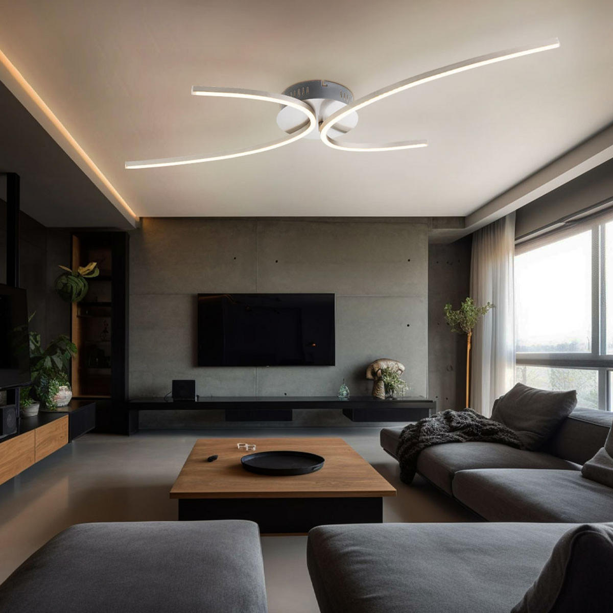 LED DECKENLEUCHTE Metall Weiß - Weiß, Metall (95/46/7cm) - Globo Lighting