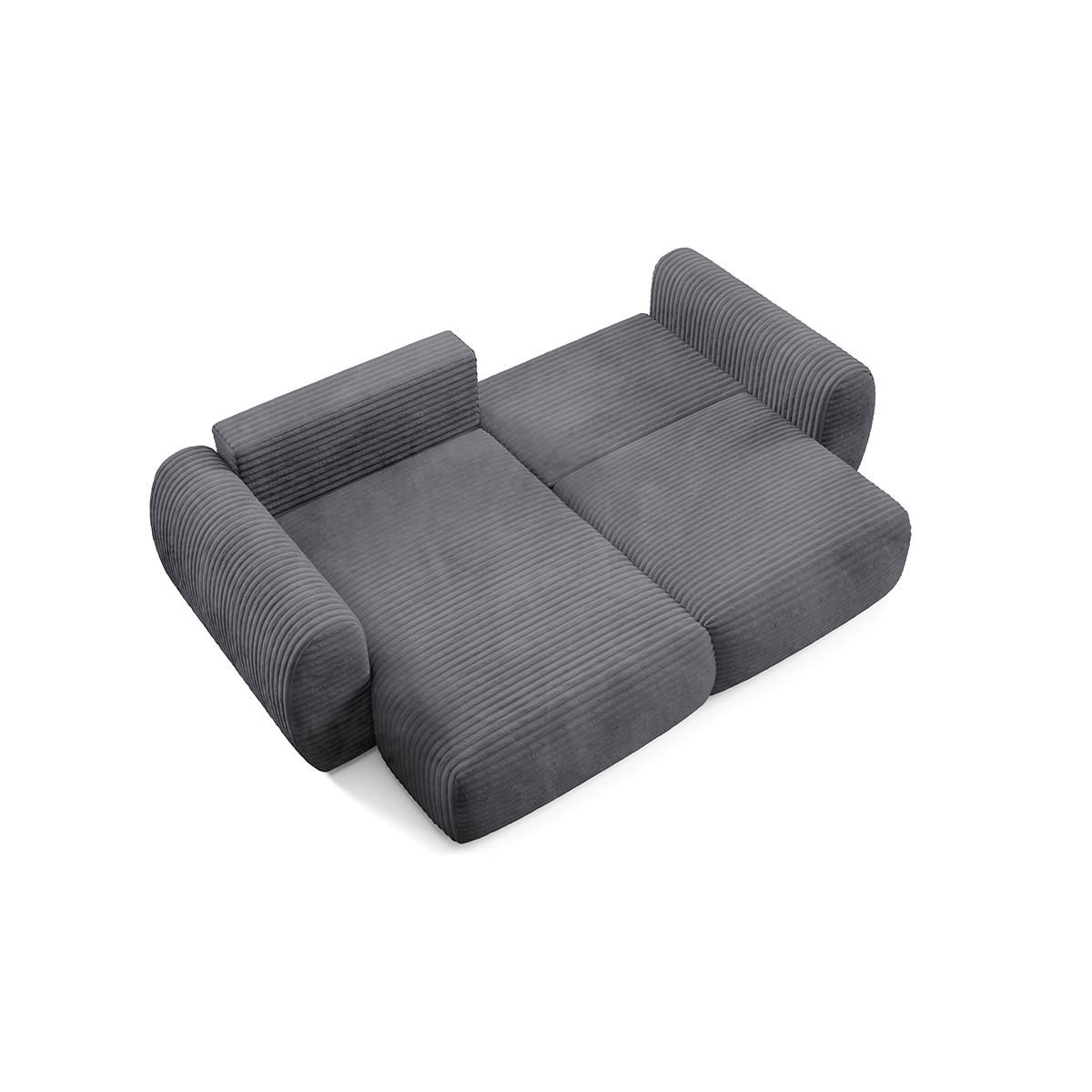 ECKSOFA Camilla 3 Sitzplätze Dunkelgrau - Grau, Holz (270/165cm) - Petits-meubles