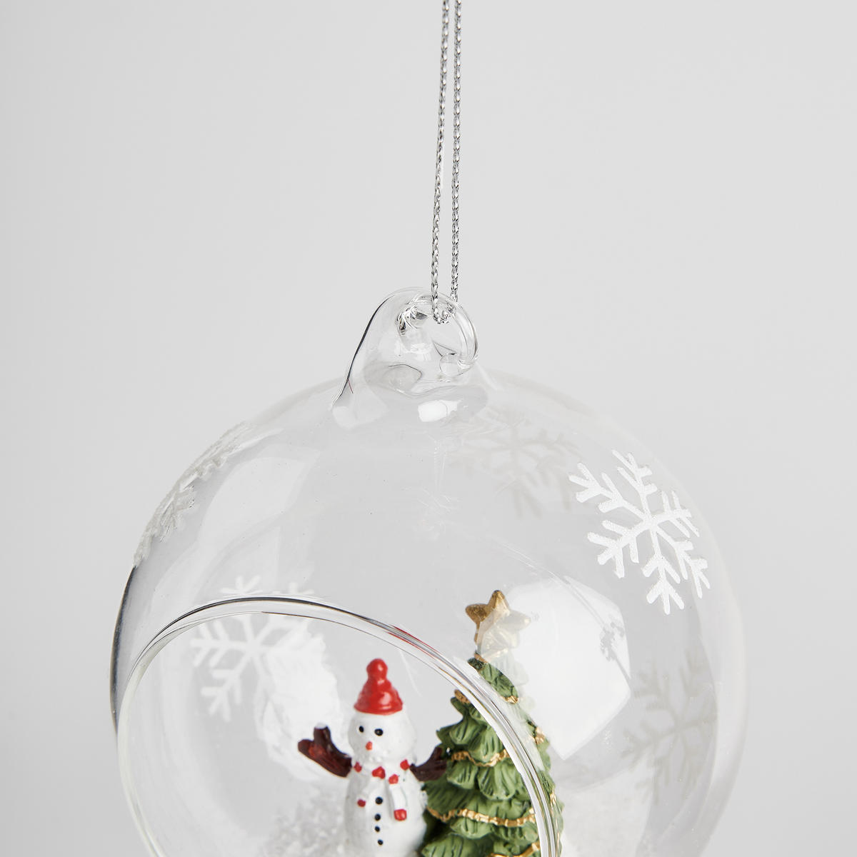 WEIHNACHTSKUGEL Glas GLIMMERO, Ø80 mm, Transparent, Christbaumkugeln, Weihnachtsdeko Xmas, Christmas Deko - Weiß, Glas (8/8/8cm) - home&you