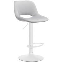 BARHOCKER JAKSON Hellgrau Samt Weiß - Hellgrau, Textil/Metall (42/86/46cm) - DELUKE