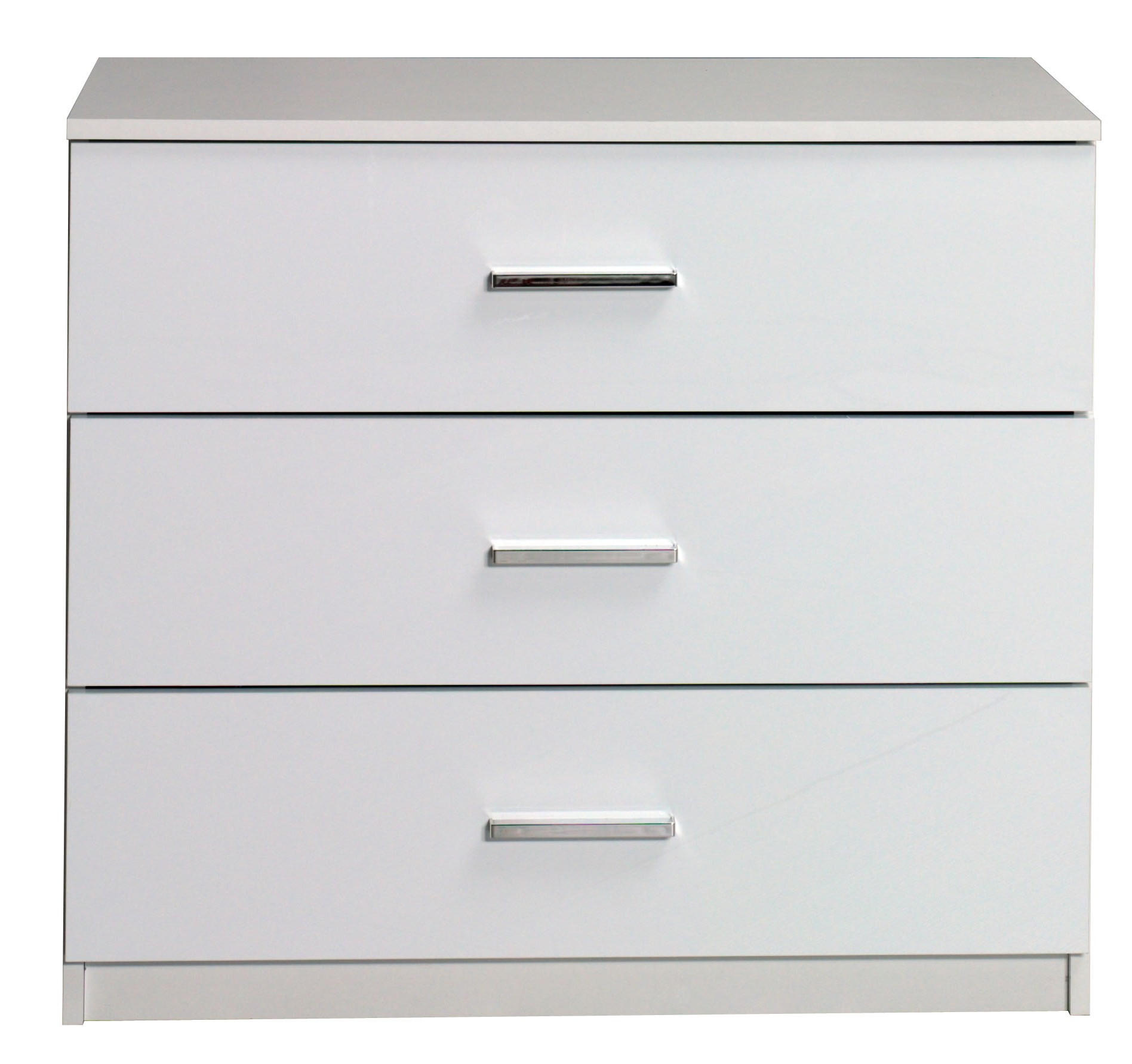 KOMMODE ALVORN 93/80,5/42cm mit 3 Schubladen Türen Weiß - Weiß, Holzwerkstoff (93/80.5/42cm) - MASSENO