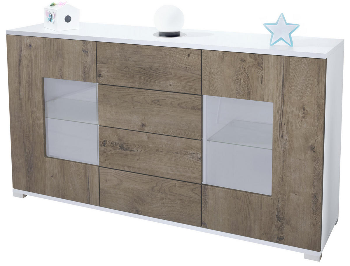 SIDEBOARD Grömitz Eiche Ribbeck - Alteiche, Holzwerkstoff (138.5/75.5/35cm) - Vladon