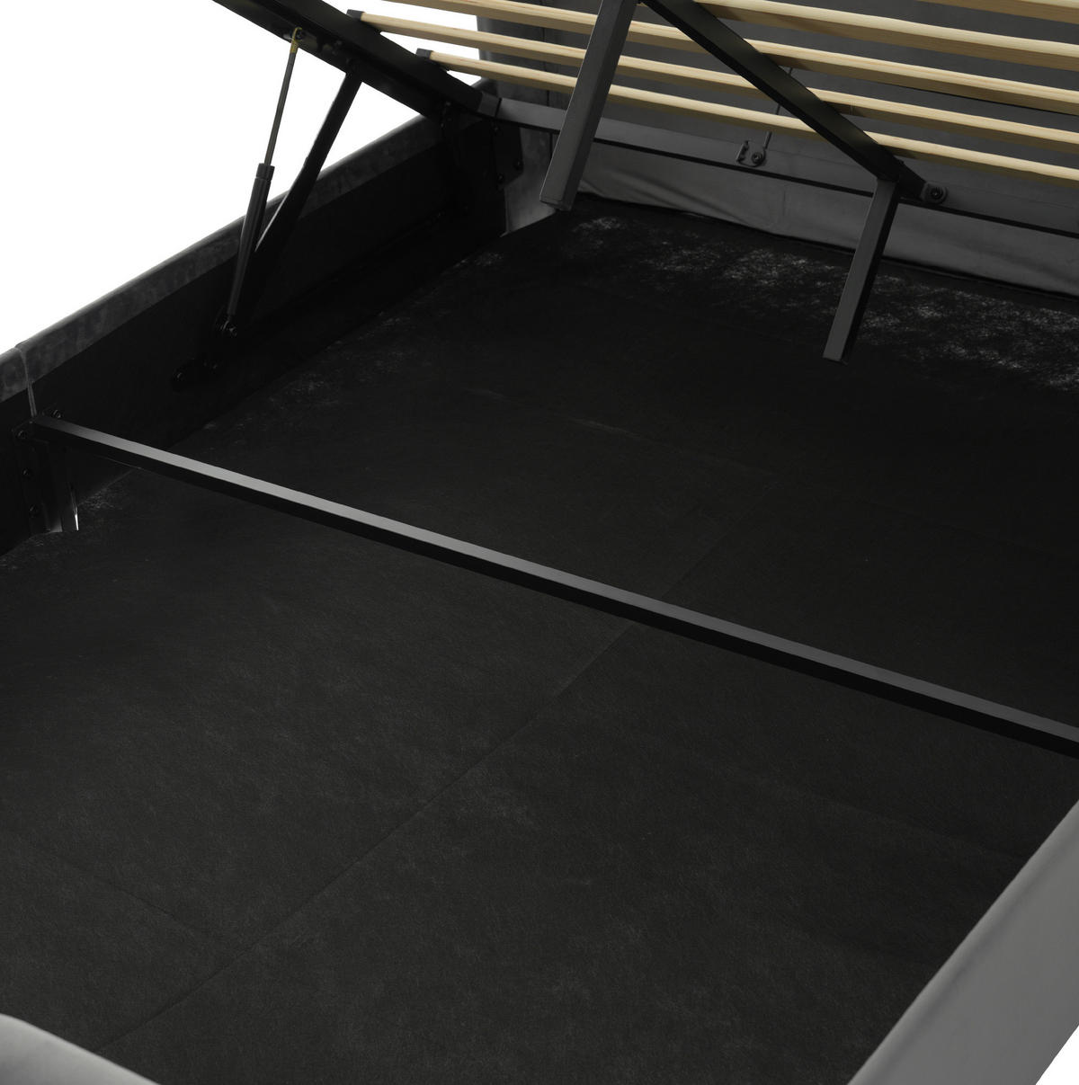 BETT mit LED, USB und Stauraum 140x200 cm Samt Grau - Grau, Metall (140/200cm) - Meubliv