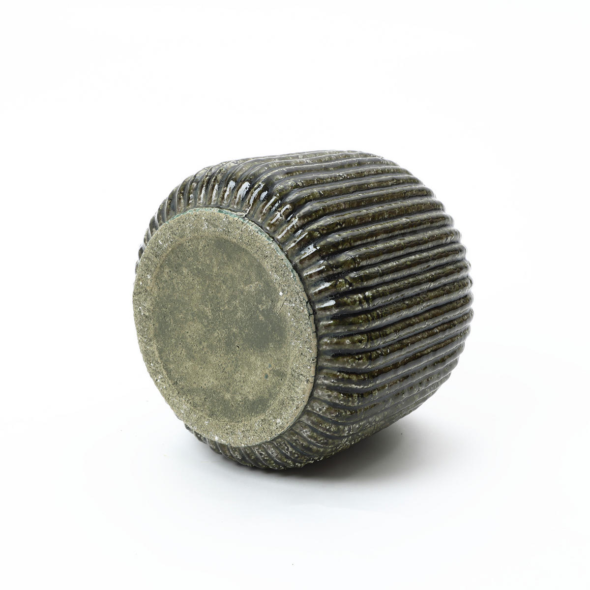 VASE, dunkelgrün aus Keramik, Ø23 x H21.5 cm - Dunkelgrün, Keramik (21.5cm) - Hometopia