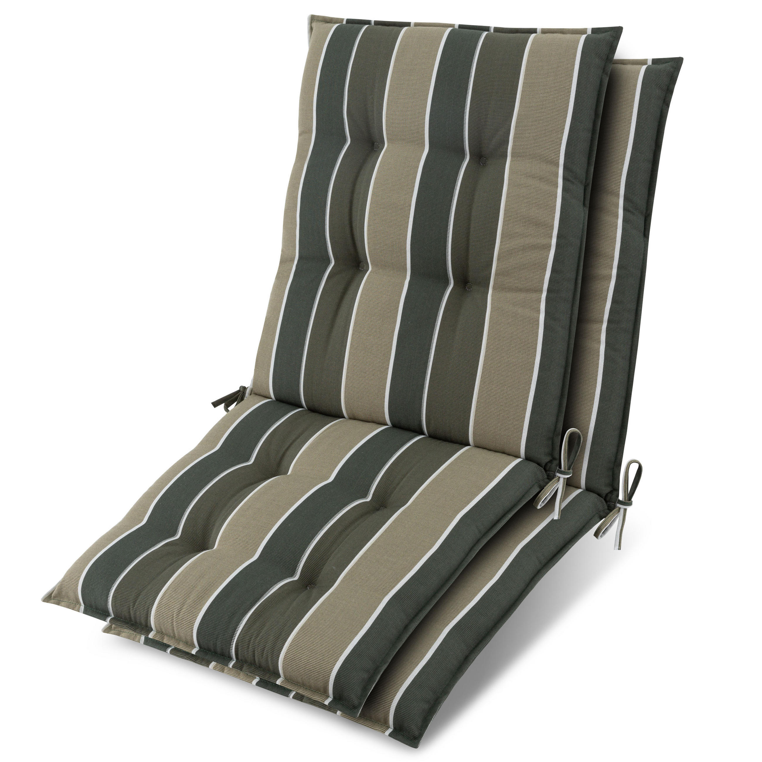 NIEDERLEHNER Sun-NL 105x50x8cm Grün-Gestreift (2tlg) - Grün, Textil (50/100cm) - Beautissu 