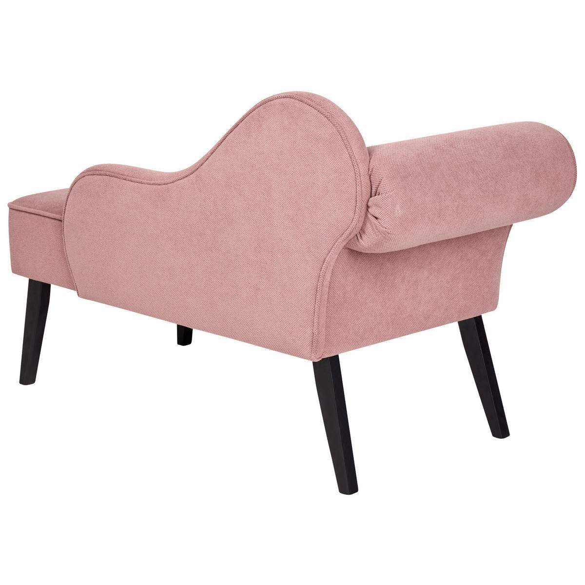 CHAISELONGUE rosa linksseitig Biarritz - Pink/Schwarz, Textil (118/77/60cm) - Beliani