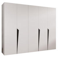 DREHTÜRENSCHRANK 202/250/52 5-türig - Schwarz/Weiß, Holz/Metall (250/202/52cm) - Abiks Möbel