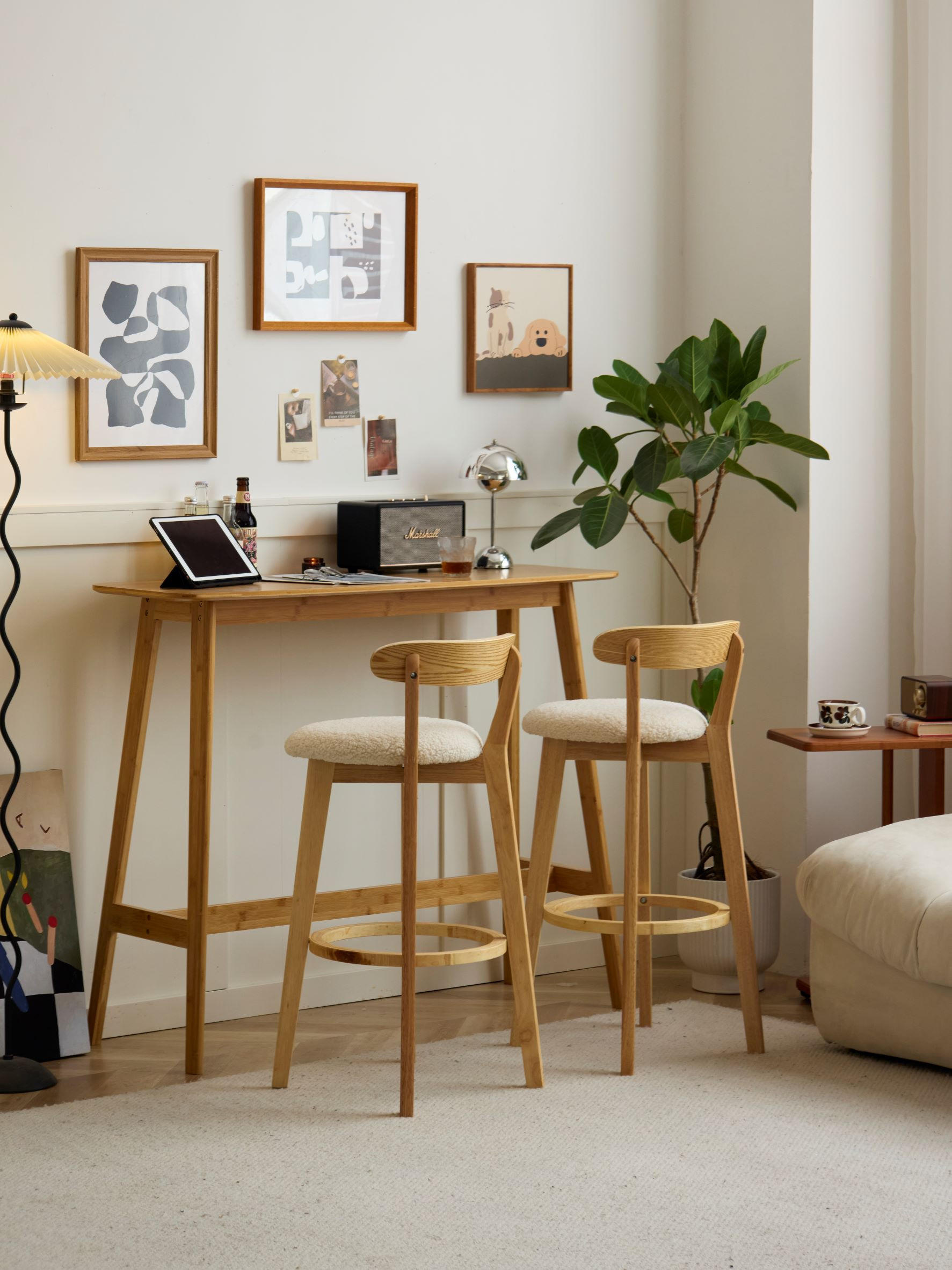 BARHOCKER 2er-Set Stoff Weiß - Weiß, Textil (38/92/42cm) - Nordlys