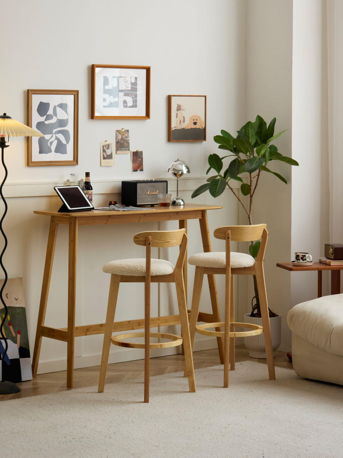 BARHOCKER 2er-Set Stoff Weiß - Weiß, Textil (38/92/42cm) - Nordlys