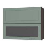 KÜCHENHÄNGESCHRANK Kvantum W8BS/90 Mint Matt / Lava Matt 90 / 32,5 / 72cm - Dunkelgrau/Mintgrün, Holz/Holzwerkstoff (90/72/32.5cm) - Feldmann-Wohnen