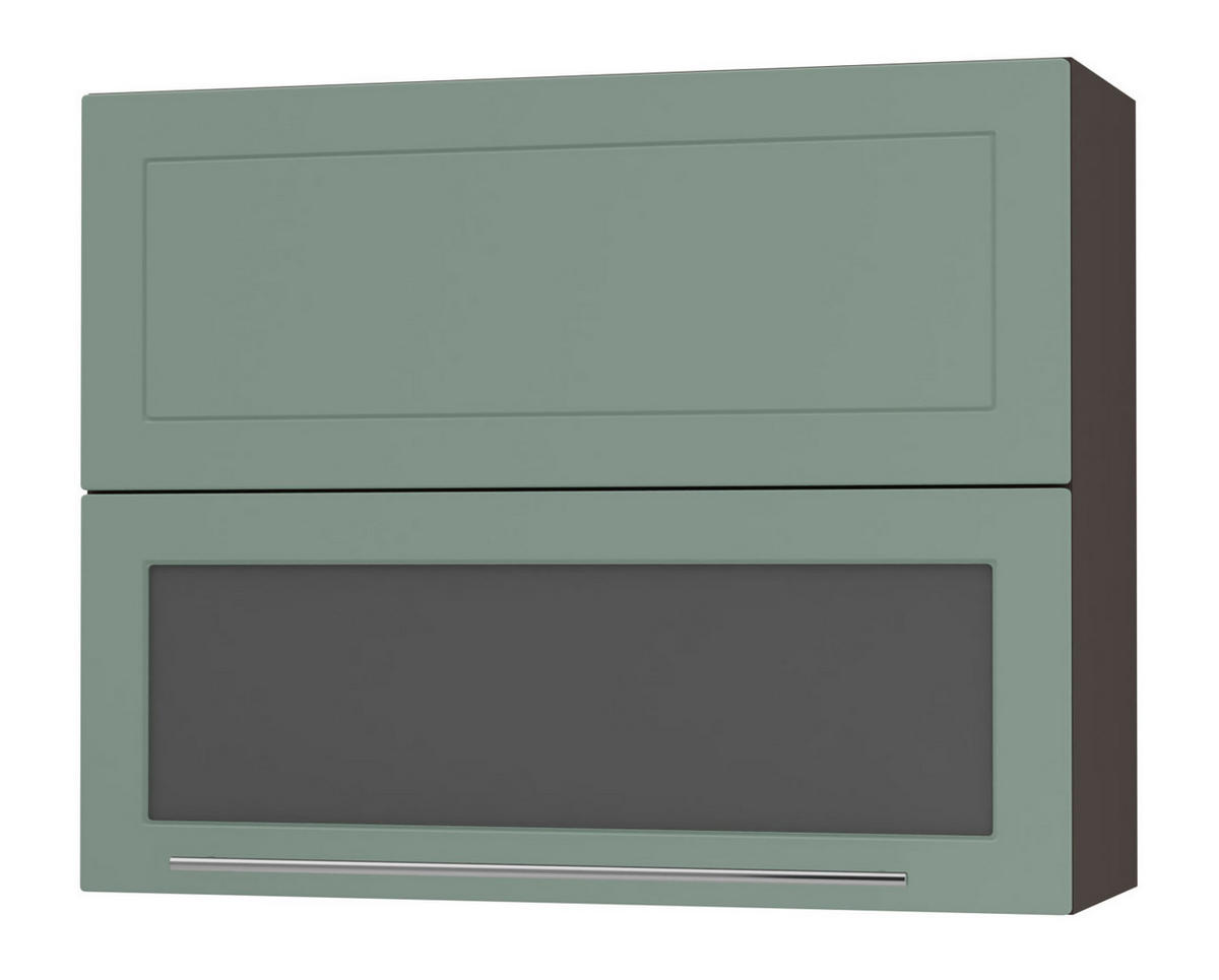 KÜCHENHÄNGESCHRANK Kvantum W8BS/90 Mint Matt / Lava Matt 90 / 32,5 / 72cm - Dunkelgrau/Mintgrün, Holz/Holzwerkstoff (90/72/32.5cm) - Feldmann-Wohnen