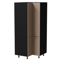 ECKVORRATSSCHRANK Brerra D24N/207 Schwarz / RAL 1019 graubeige Matt 90 / 90 / 207cm - Beige/Schwarz, Holz/Holzwerkstoff (90/207/90cm) - Feldmann-Wohnen