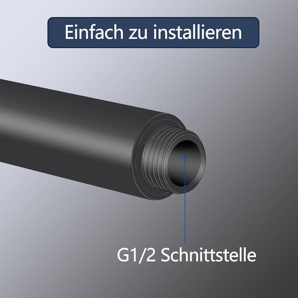 HANDBRAUSE 5-Modi Wassersparend Schwarz - Schwarz, Kunststoff (9/12.7/22cm)