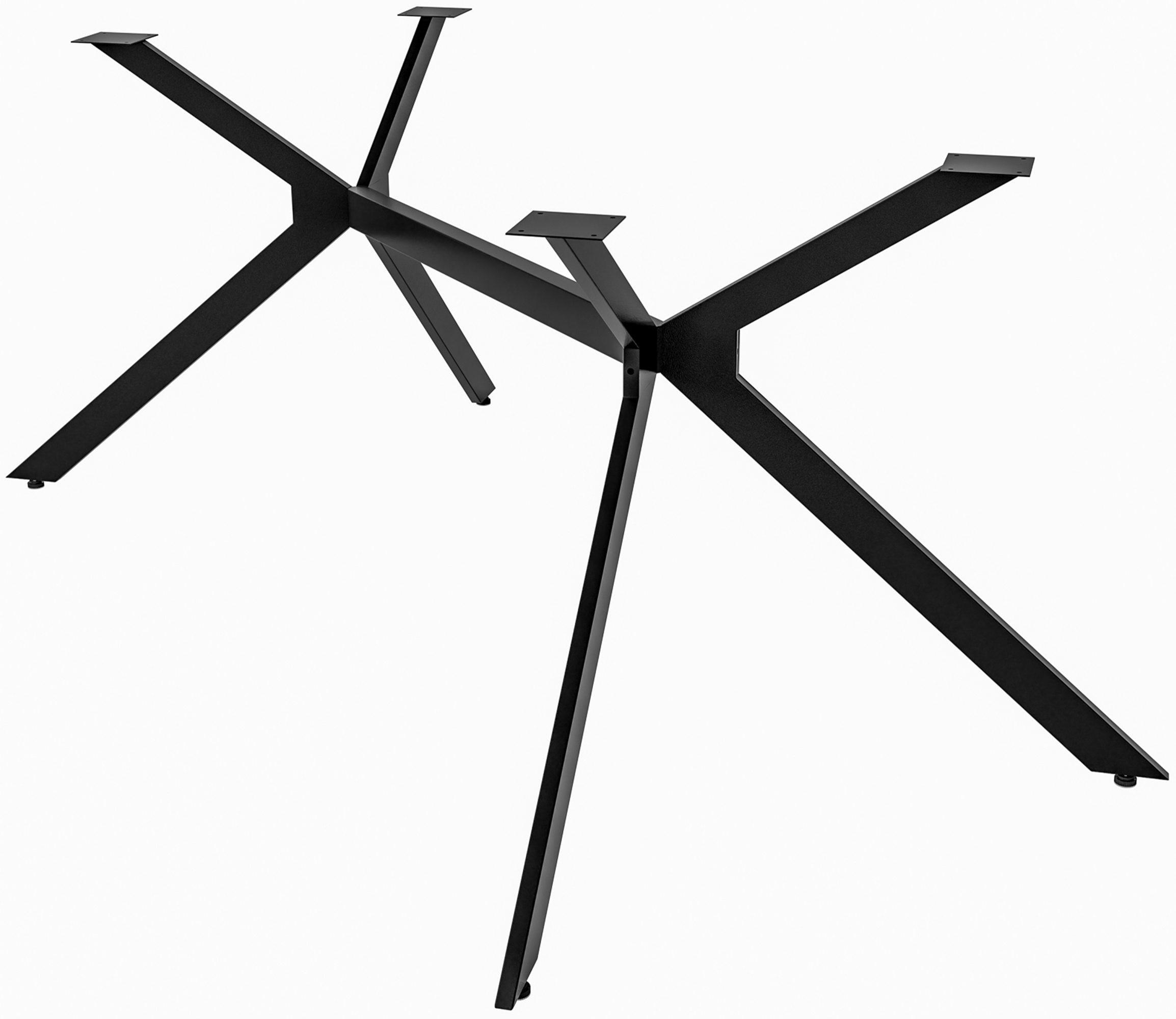 TISCHBEIN eckig 155/93/72 cm Metall schwarz - Schwarz, Metall (155/72/93cm) - CLP