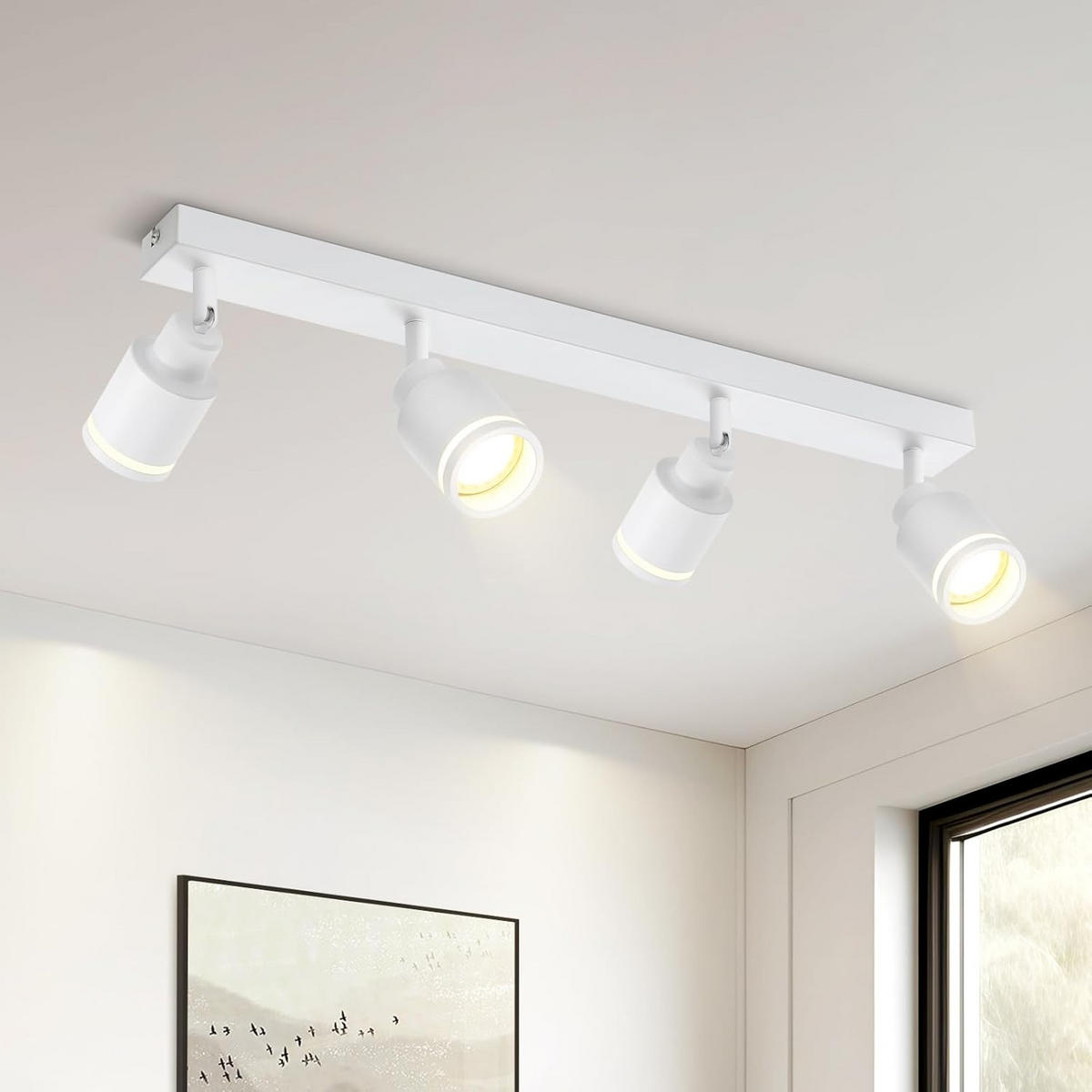 STRAHLER Elegant 4-flammig 55/5/15.7 cm - Weiß, Metall (55/5/15.7cm) - ZMH