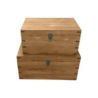 2ER-SET Koffer - Tannenholz & MDF - 70 x 46 x 35 cm & 60 x 38 x 30 cm - Holzfarben - MALOUEN - Naturfarben, Holz (70/35/46cm) - Vente-Unique