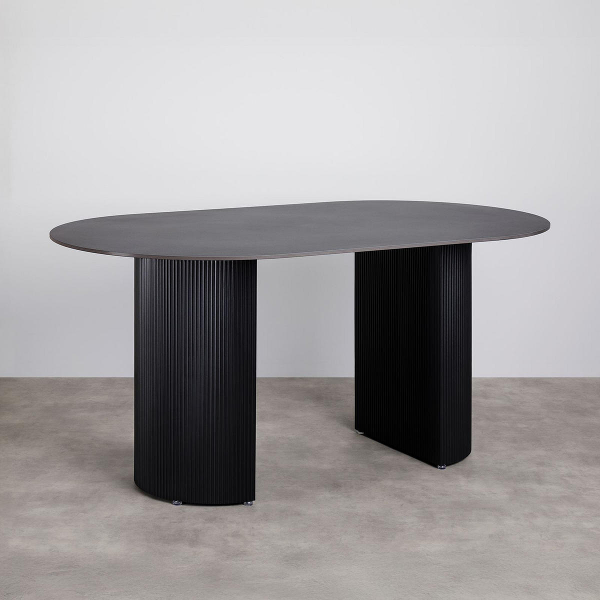 ESSTISCH LISANDRO - Dunkelgrau, Metall (90/160/75cm) - IDIMEX