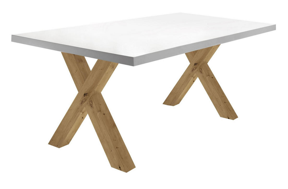 ESSZIMMERTISCH Eike 2 180 x 90 x 75 Esstisch Asteiche/Weiß Matt Lack - Weiß, Holz (180/90/75cm) - 58aufmkessel