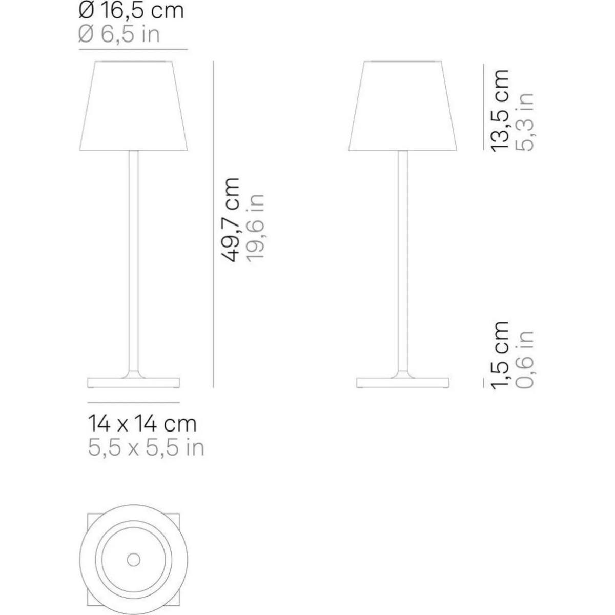 AKKULEUCHTE Poldina L desk Weiß - Weiß, Metall (8.25/8.25/49.7cm) - click-licht