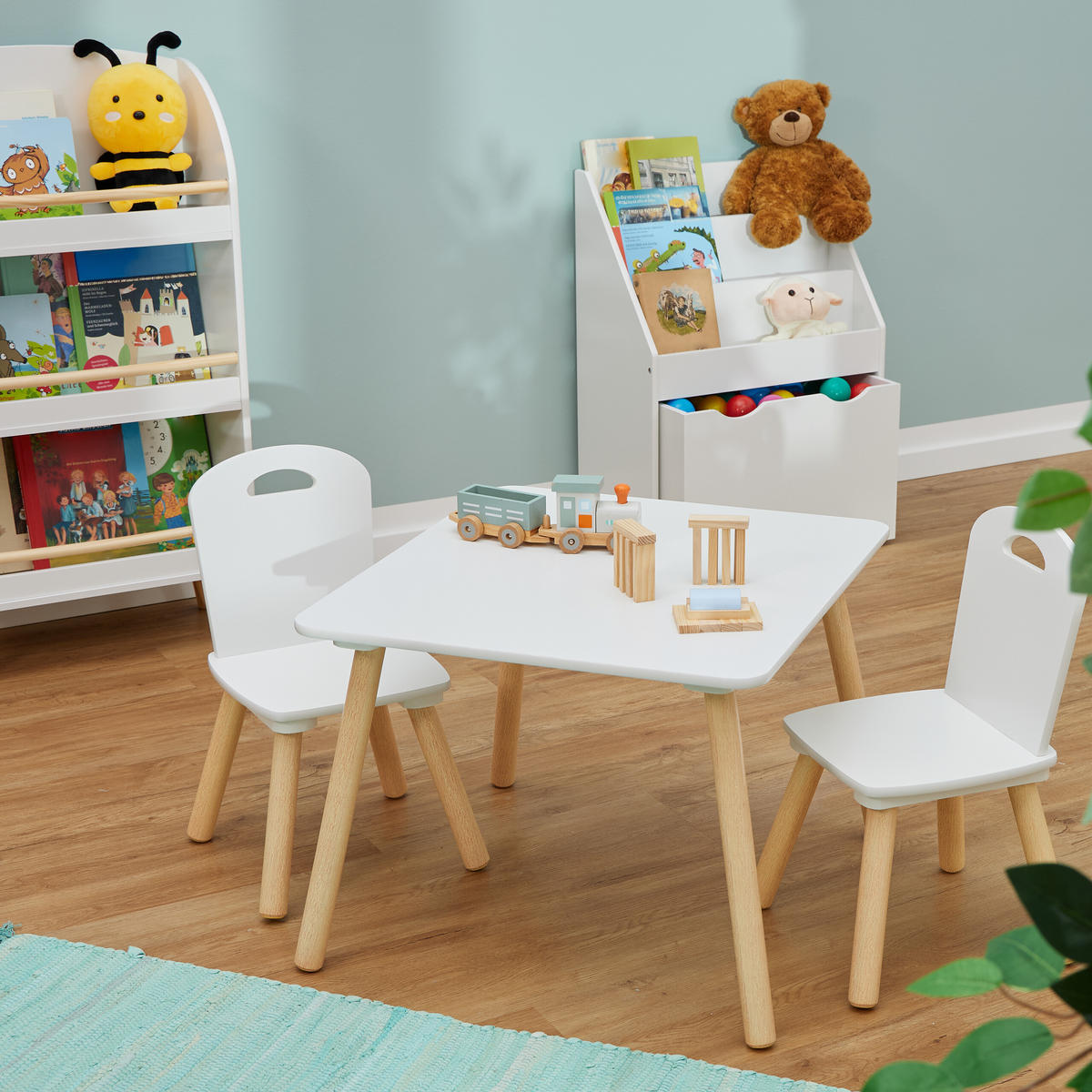 KINDERSITZGRUPPE - Weiß, Holz/Holzwerkstoff (59/43.5/60cm) - Relaxdays