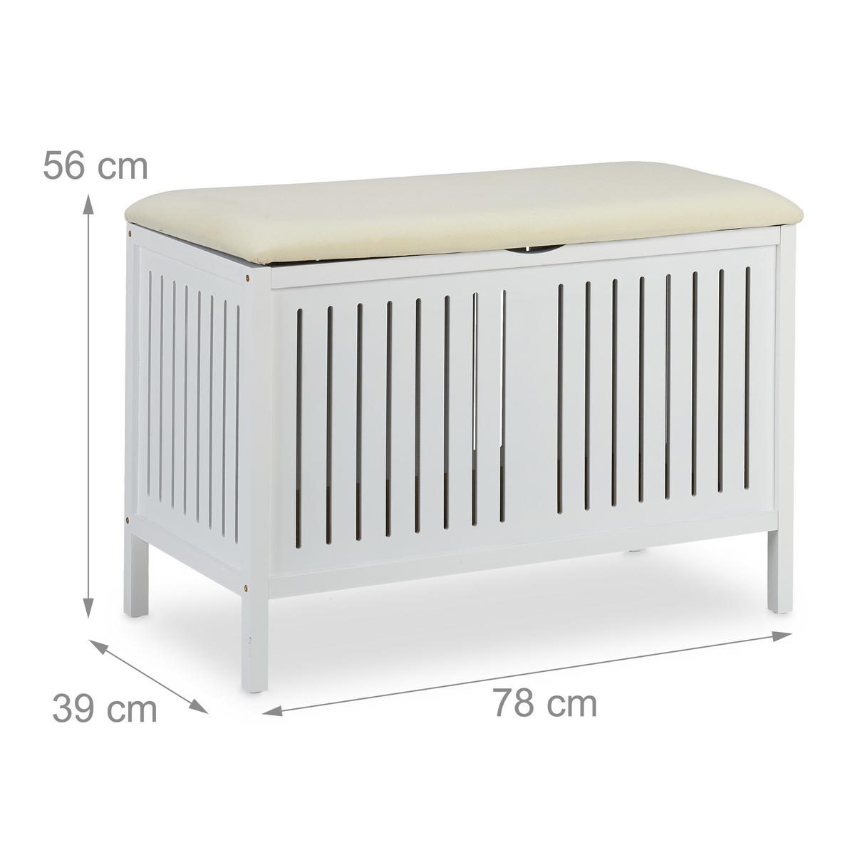 SEDADLO - biela, drevo/kompozitné drevo (78/56/39cm) - Relaxdays