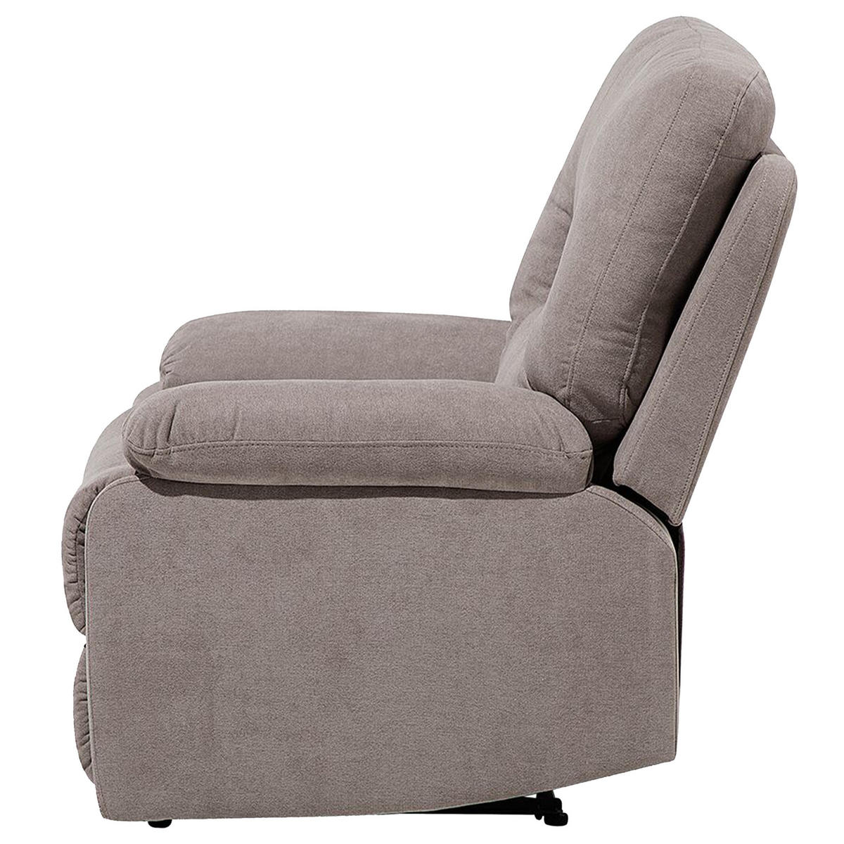 SESSEL Polsterbezug taupe verstellbar Bergen - Beige/Schwarz, Textil (85/101/74cm) - Beliani
