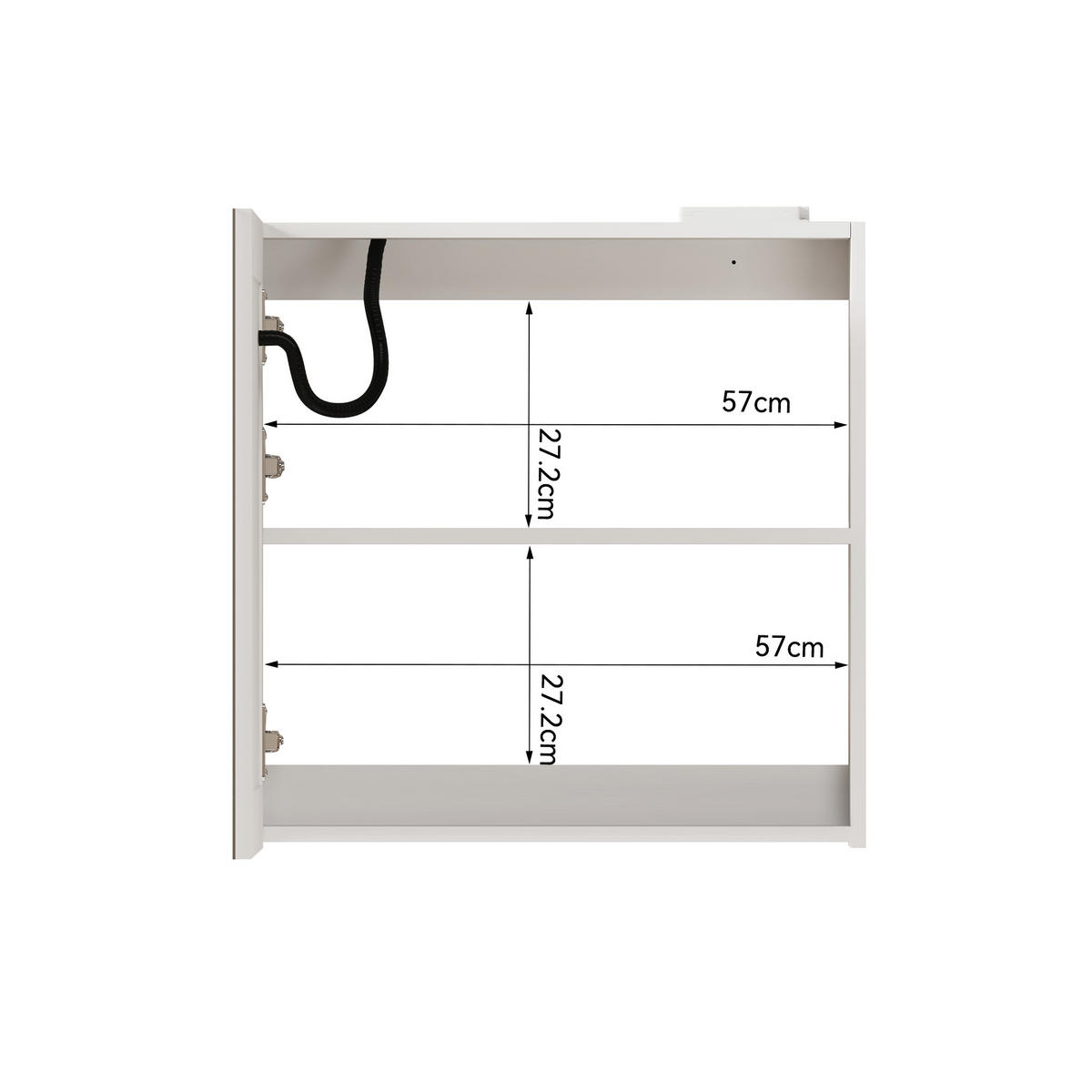 SPIEGELSCHRANK Weiß wandhängend mit LED-Beleuchtung und Stauraum 60/14/60 cm - Weiß, Holzwerkstoff (60/60/14cm) - PANGIVO