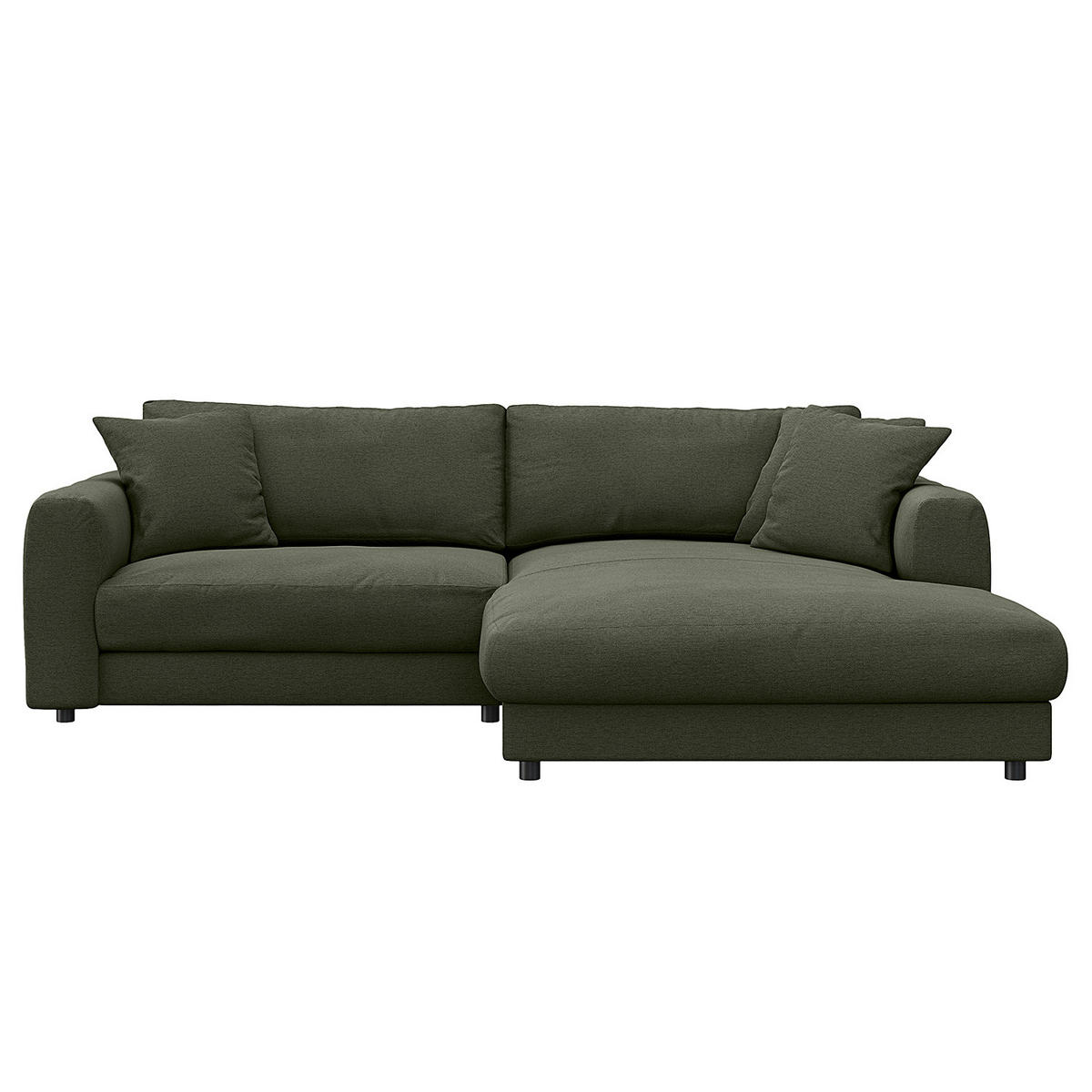 ECKSOFA mit Longchair - Schwarz/Grau, Holz/Kunststoff (238/183cm) - home24