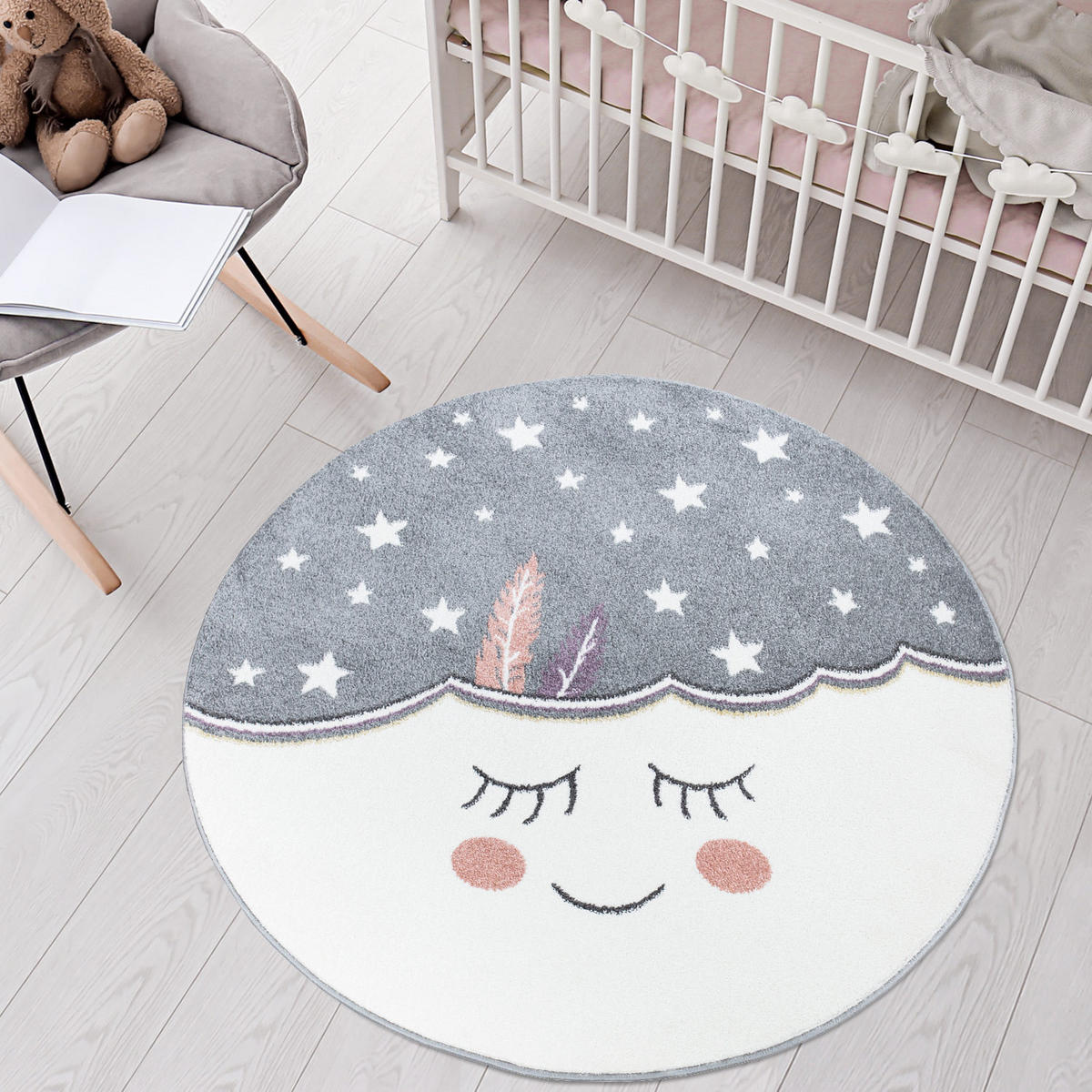 KINDERTEPPICH Anime 895 Grau 160 cm Rund - Grau, Textil (160/160cm) - carpet city