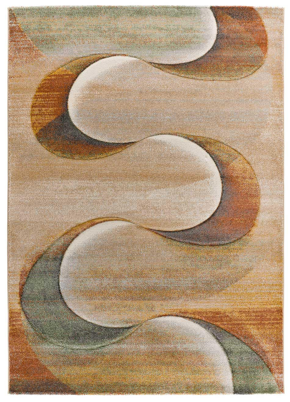 Atticgo Webteppich Terracotta, Orange, Grün 140x200 cm