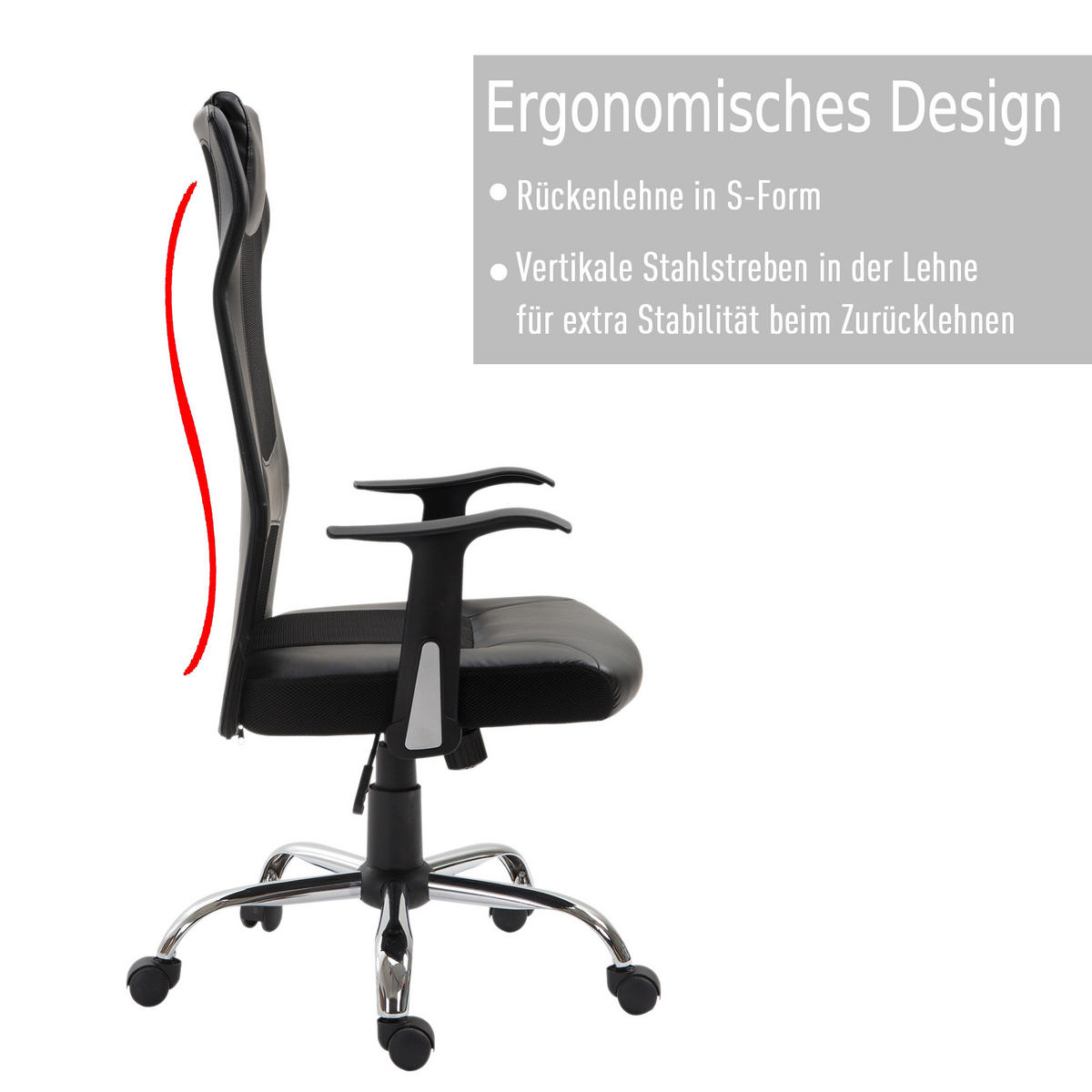 BÜROSTUHL Schwarz - Schwarz, Kunststoff/Metall (66/73/118cm) - Jamb