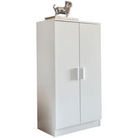 SCHUHSCHRANK – Weiß, für ca. 14 Paar Schuhe, 2 Türen, 2 Schubladen - Weiß, Holz (55/108/35cm) - KADIMA DESIGN