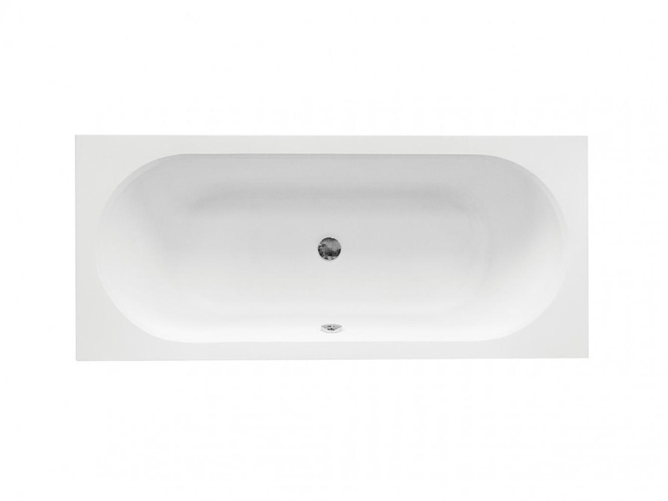 BADEWANNE Rechteck VITAE 170/75 + Träger + Ablage + Kopfstütze Ablauf Füße - Weiß, Kunststoff (75/55.5/170cm) - bad land